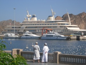 Al Said, il mega yacht del sultano, Muscat, Oman (Afp)